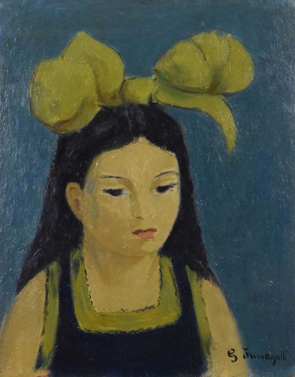 Giovanni Fumagalli - Bimba con fiocco giallo