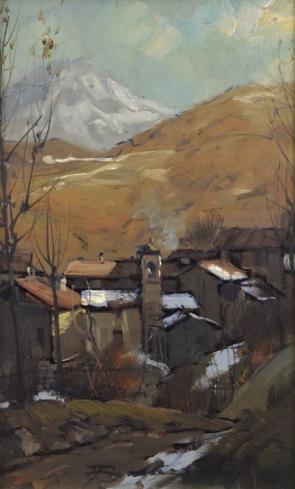 Arturo Bonanomi - Paesaggio con chiesetta