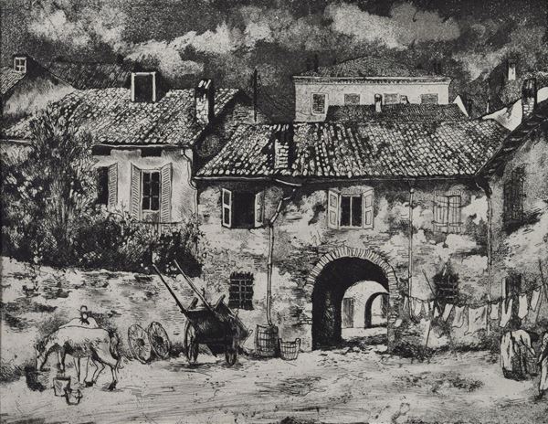 Gino Croari - Cortile a Lugo