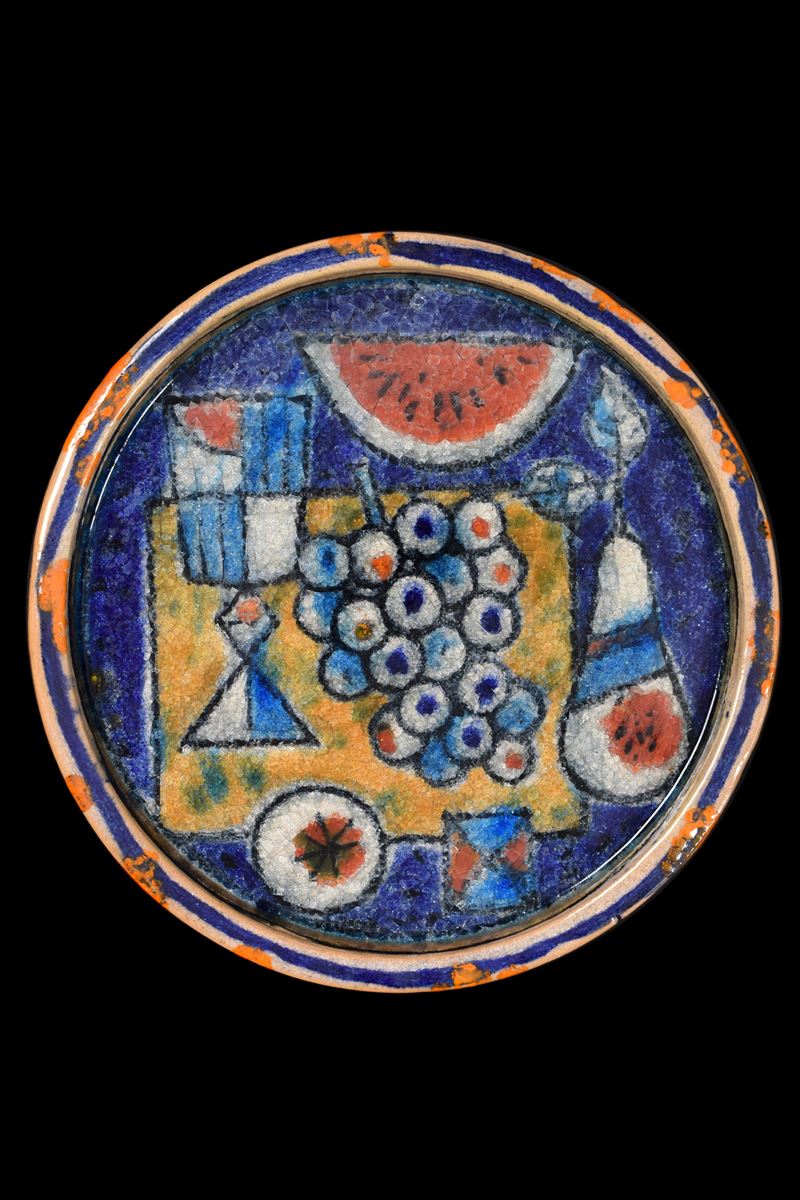 Piatto in ceramica con cristallina a grosso spessore