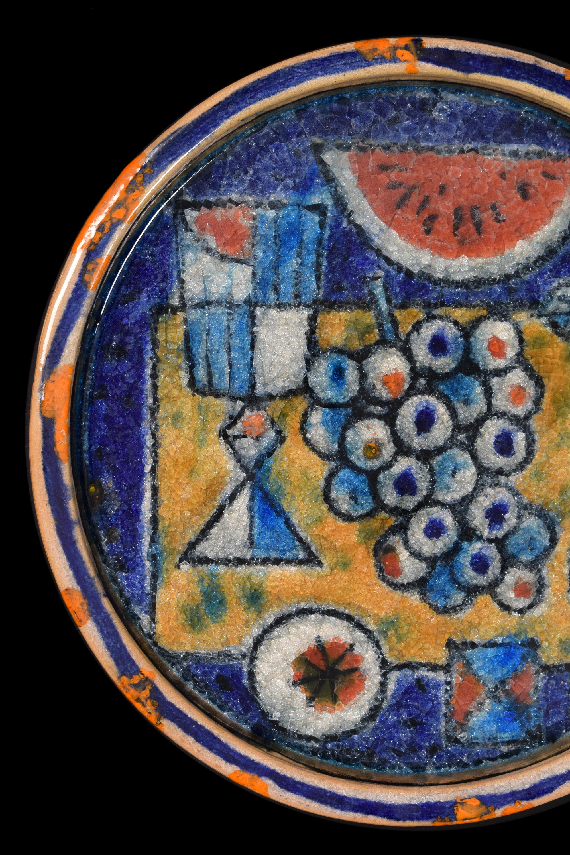 Piatto in ceramica con cristallina a grosso spessore