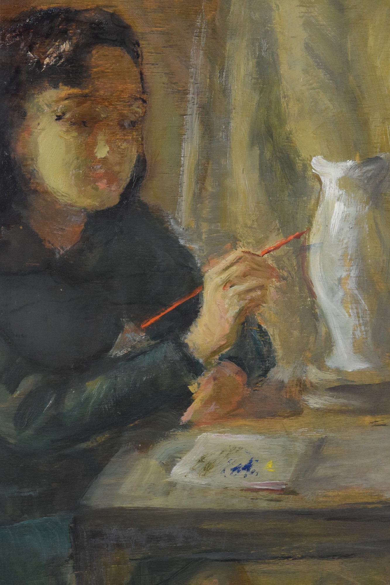 Coppia di quadri con figure femminili