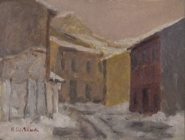 Renzo Morandi - Case con neve