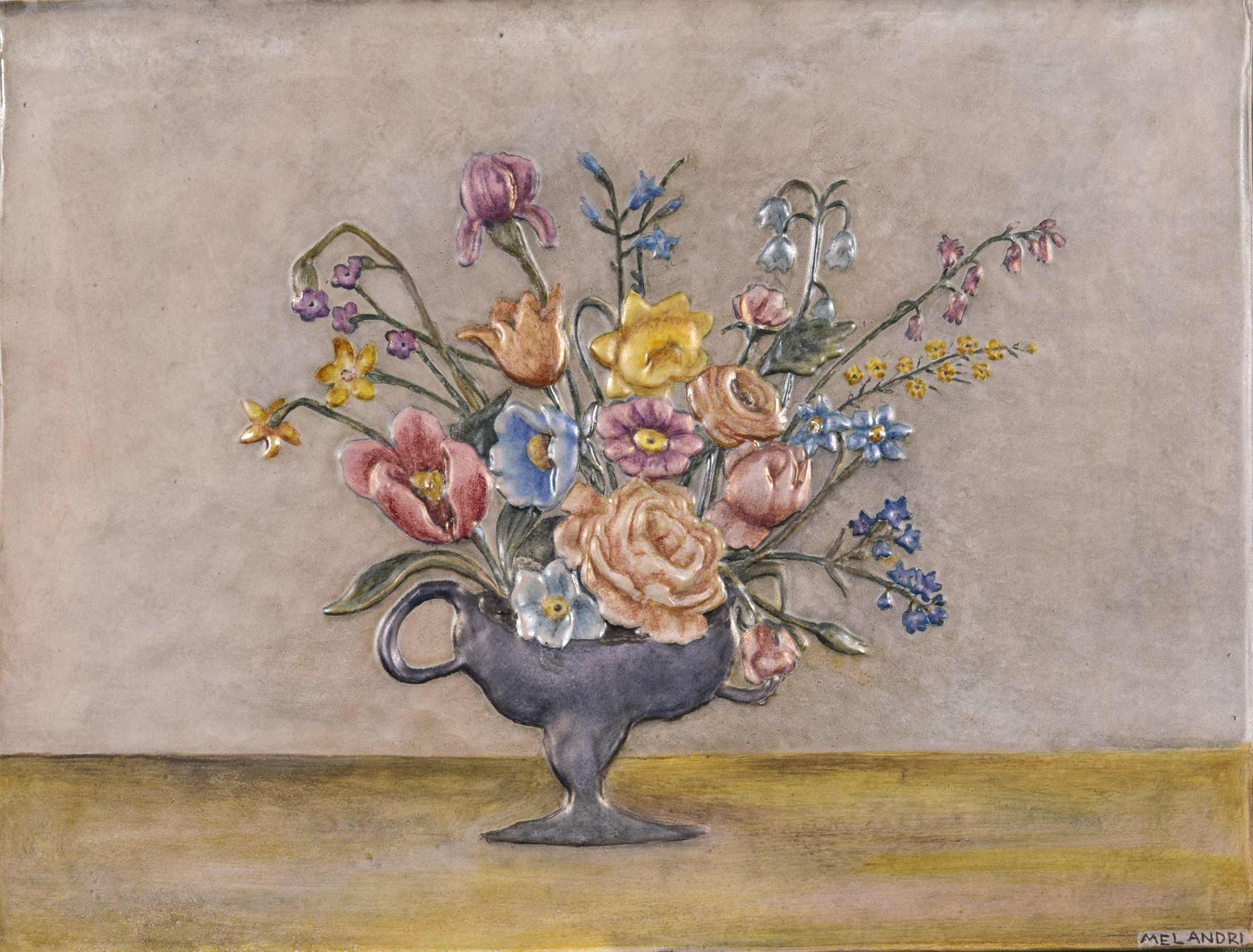 Pannello con vaso di fiori