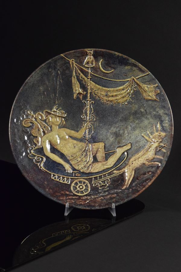 Pietro  Melandri - Piatto con Corteo