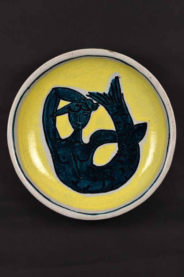 Guerrino Tramonti - Grande piatto con sirena