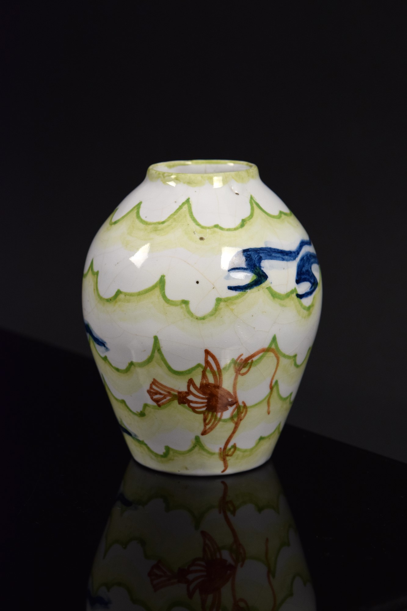 Manifattura Luigi Flamigni - Vasetto ovoidale in ceramica policroma