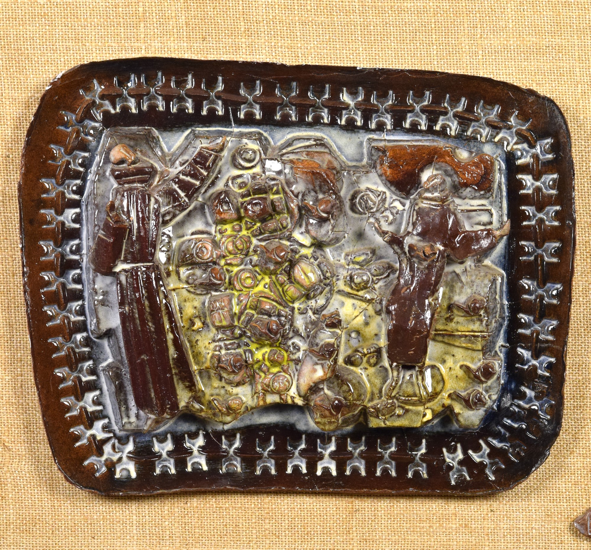 Angelo Biancini - San Francesco, pannello in ceramica policroma a bassorilievo
