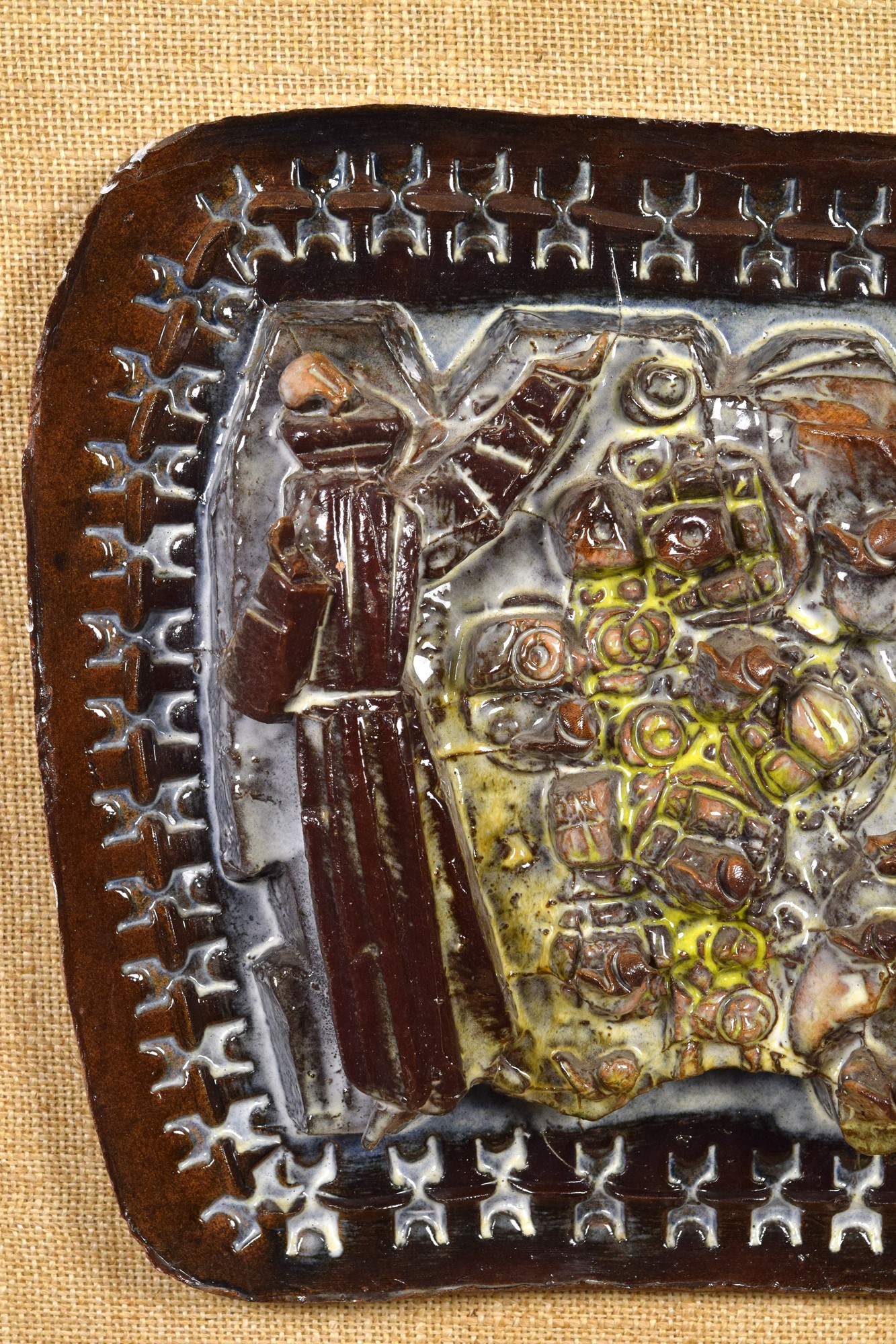 Angelo Biancini - San Francesco, pannello in ceramica policroma a bassorilievo