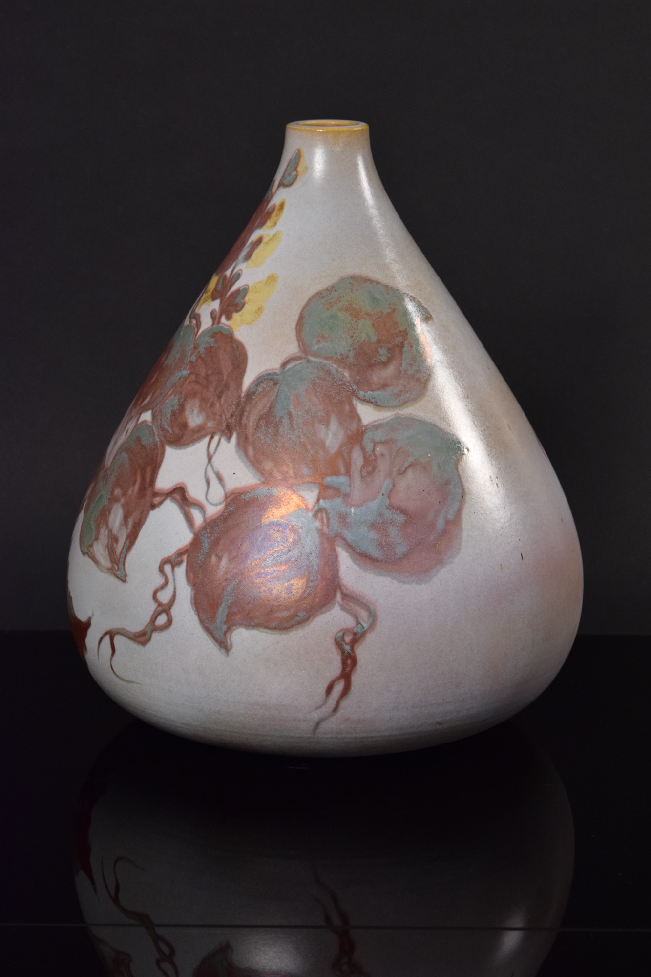 Leandro Lega - Grande vaso a goccia in ceramica policroma