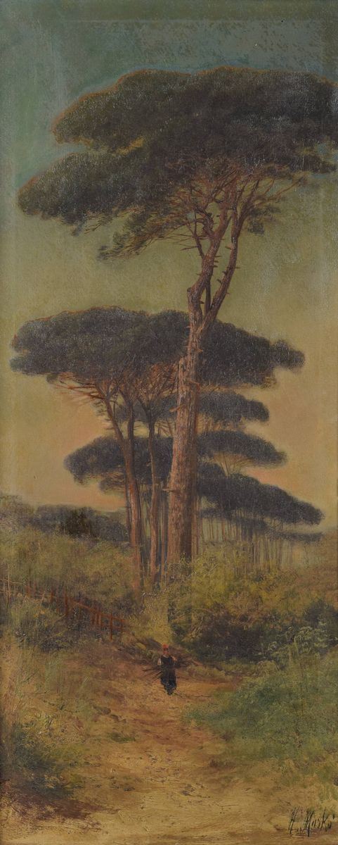 Henry Mark&#242; - Pineta con figura femminile