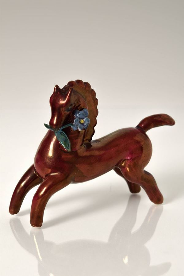 Pietro  Melandri - Cavallino con fiore