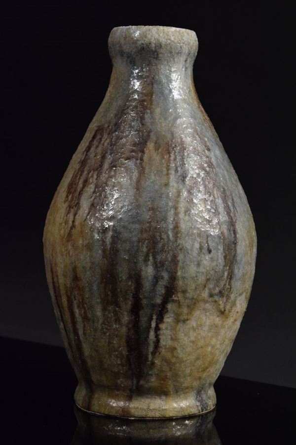 Carlo Zauli - Vaso in grés a colature