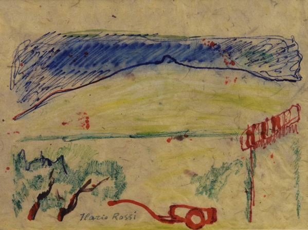 Ilario Rossi - Paesaggio con carretto