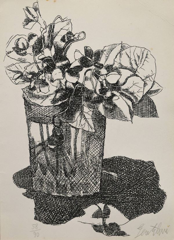 Franco  Gentilini - Vaso di fiori 