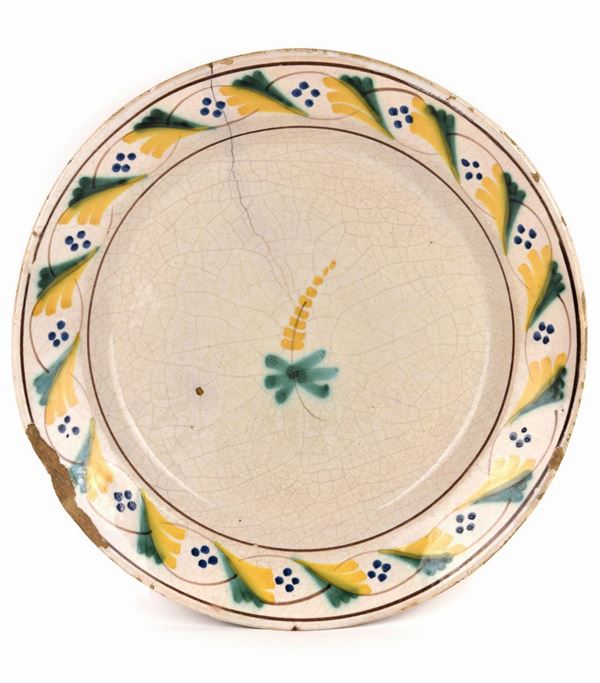 Grande piatto, Cerreto Sannita, inizio XIX secolo