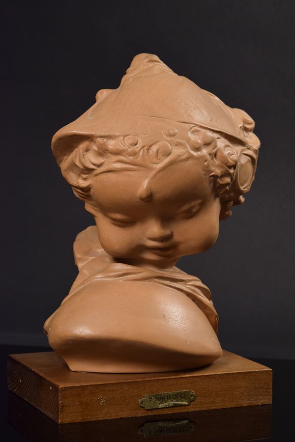 Domenico Matteucci - Busto di putto in terracotta
