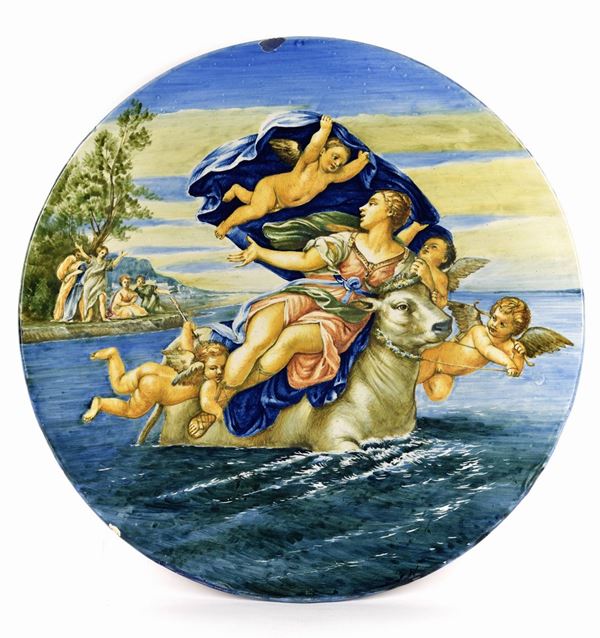 Manifattura Molaroni - Piatto istoriato, inizio del XX secolo