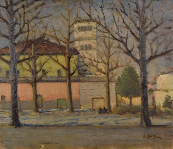 Giuseppe Golfieri - Veduta di Viale Baccarini, Faenza
