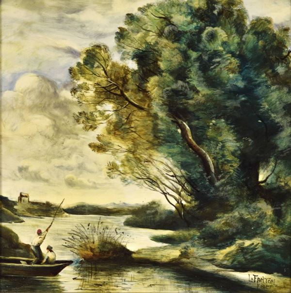 Luigi Fantoni - Quadretto in ceramica dipinta